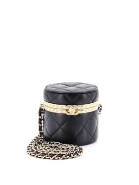 Chanel Lock Frame Round Vanity Case #277163C25B